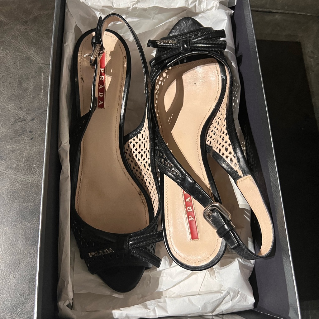 Prada Calzature Donna Black Slingbacks